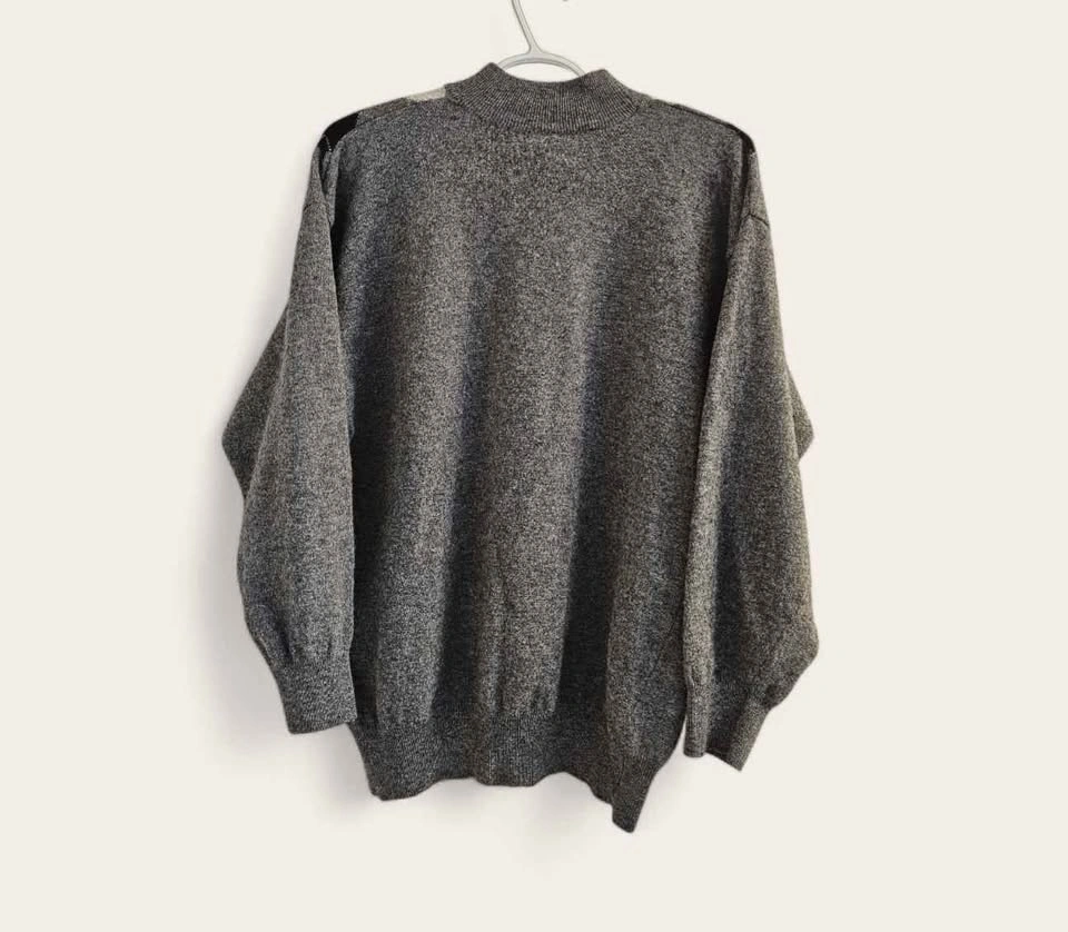 Vintage Women's Grey Argyle Mock Neck Sweater - photo 2