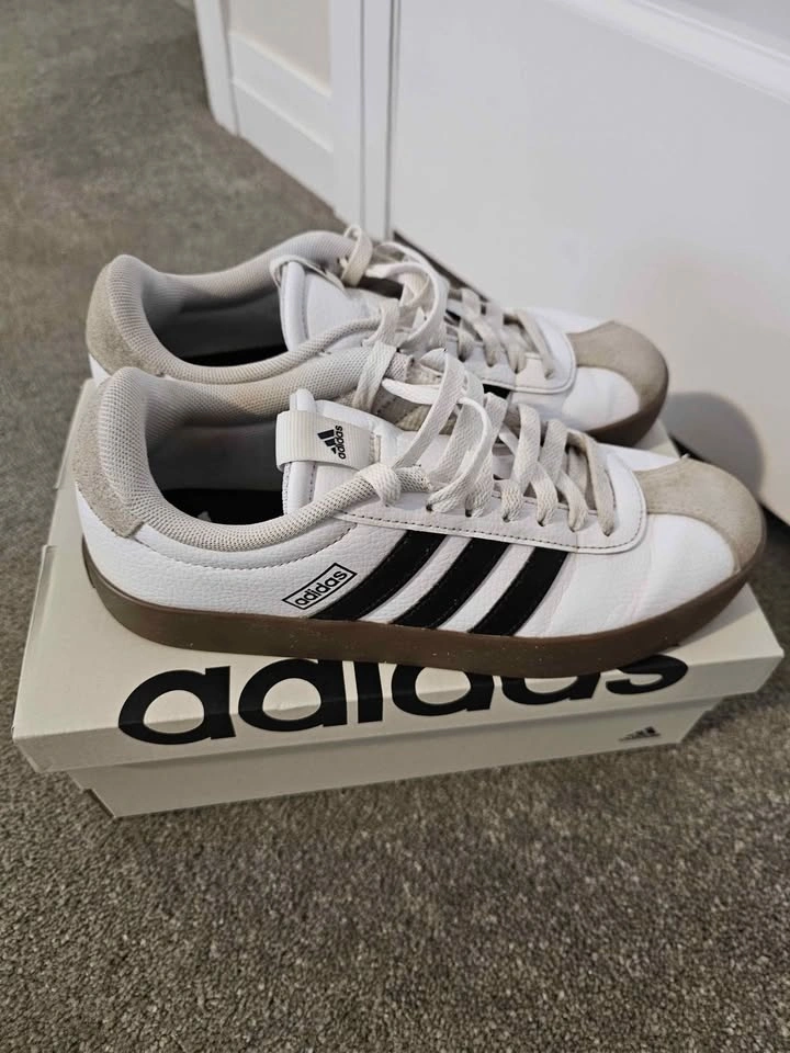 Adidas White and Black VL Court 3.0 Low-Top Sneakers - photo 2