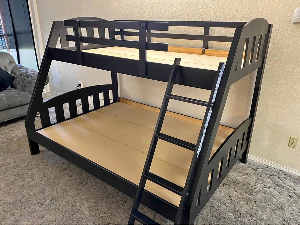Solid wood Twin over double bunk bed