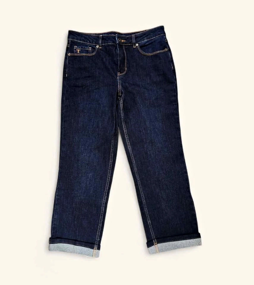 Tristan Dark Blue Cropped Jeans