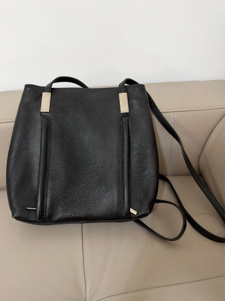 New Leather Convertible Bag – Tote & Backpack, Black - photo 2
