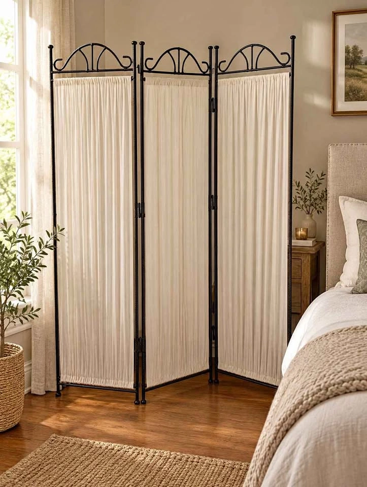 3 panel metal French privacy screen
