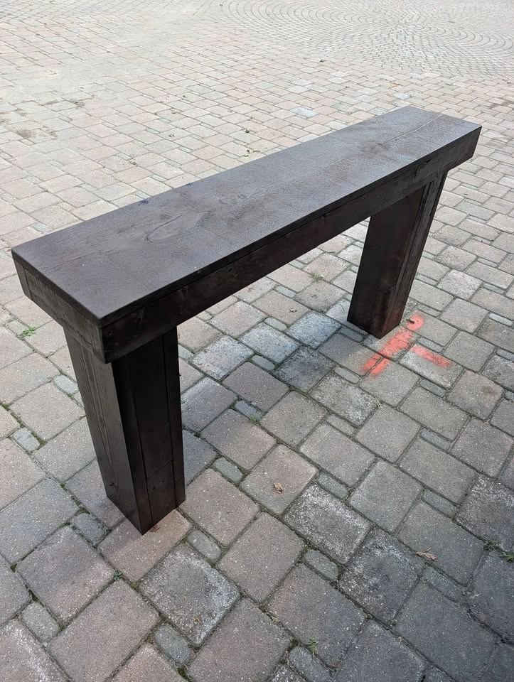 Handmade solid wood console table, entry table - photo 2