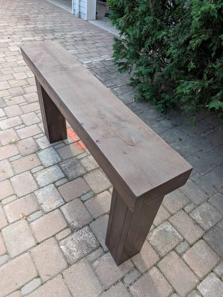 Handmade solid wood console table, entry table - photo 4