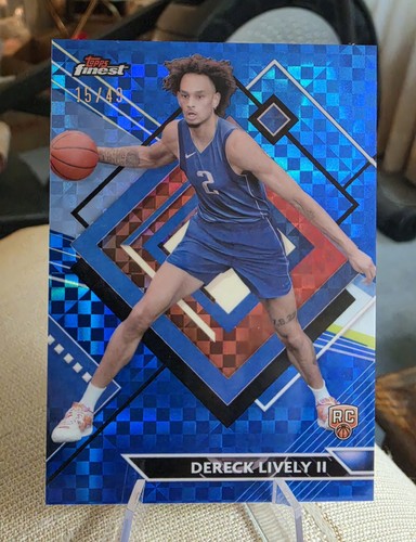 Dereck Lively II 2023-24 Topps Finest #279 RC Blue Checkerboard