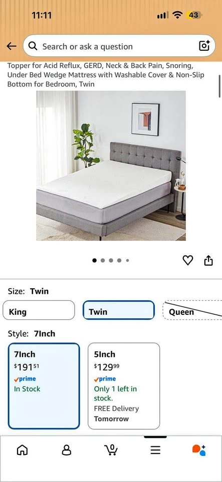 Mattress Wedge Topper Twin Size