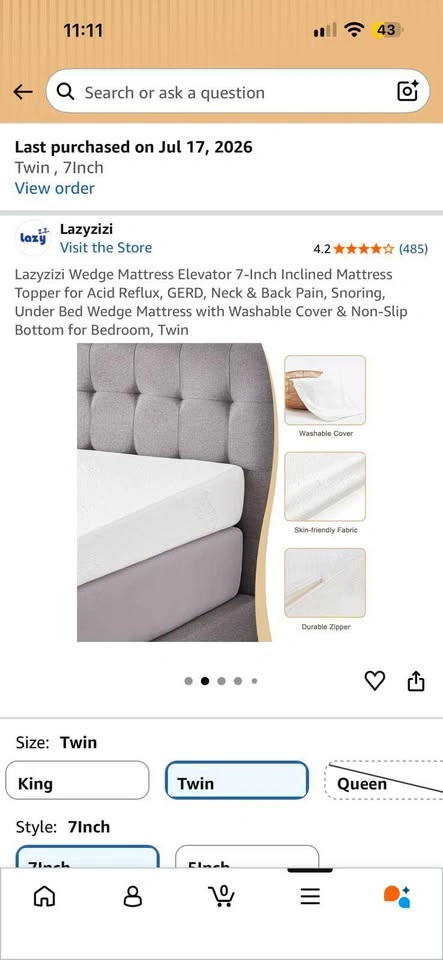 Mattress Wedge Topper Twin Size - photo 3