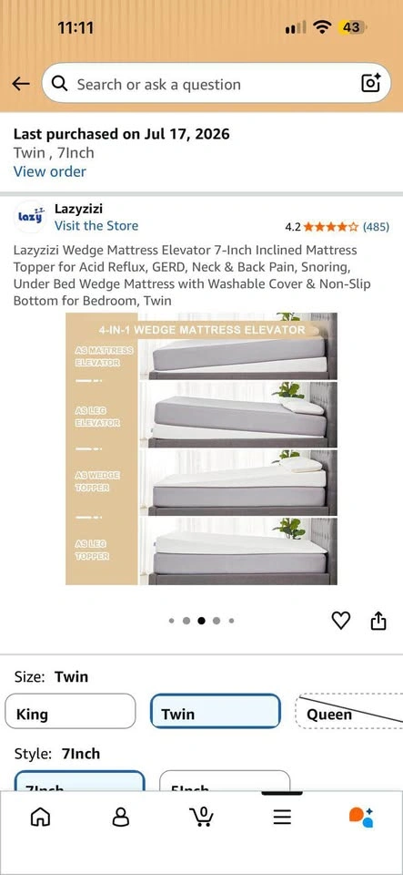 Mattress Wedge Topper Twin Size - photo 4