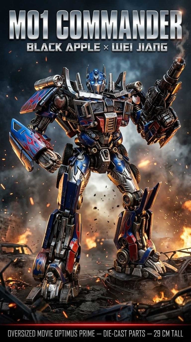 Wei Jiang Black Apple Transformers M01 Optimus Prime Commander