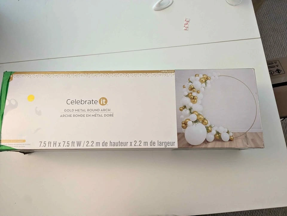 Celebrate It Gold Metal Round Arch