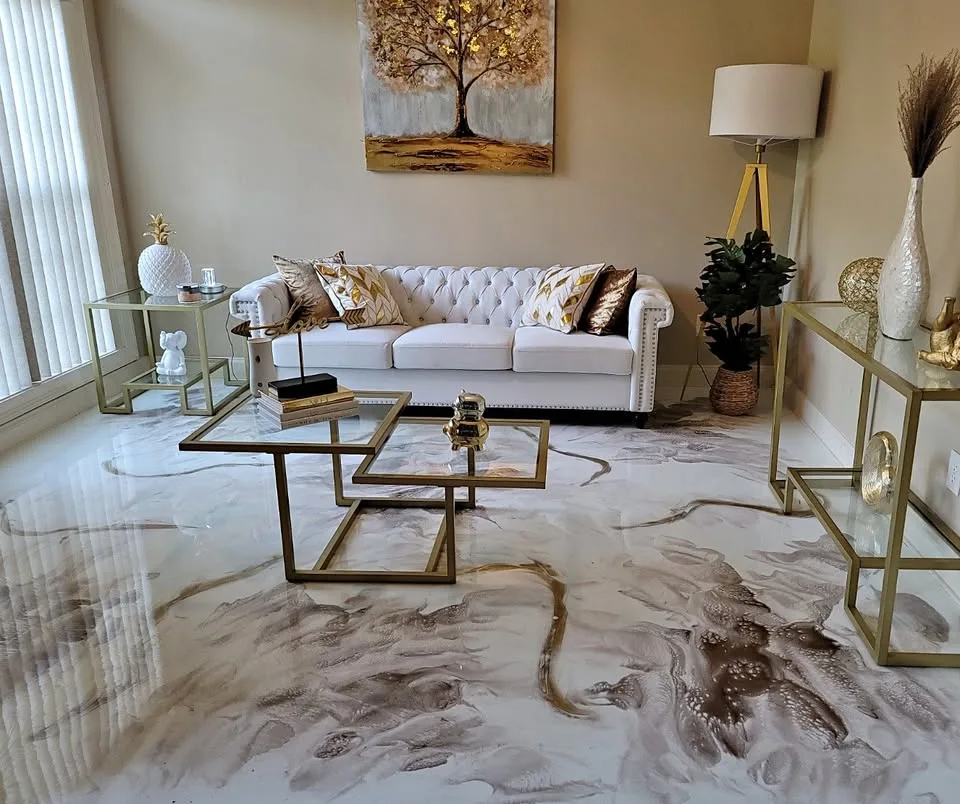 Stylish Gold/Brass Two-Tier Glass Coffee Table thumbnail