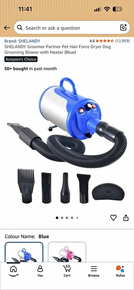 SHELANDY Groomer Partner Pet Hair Force Dryer