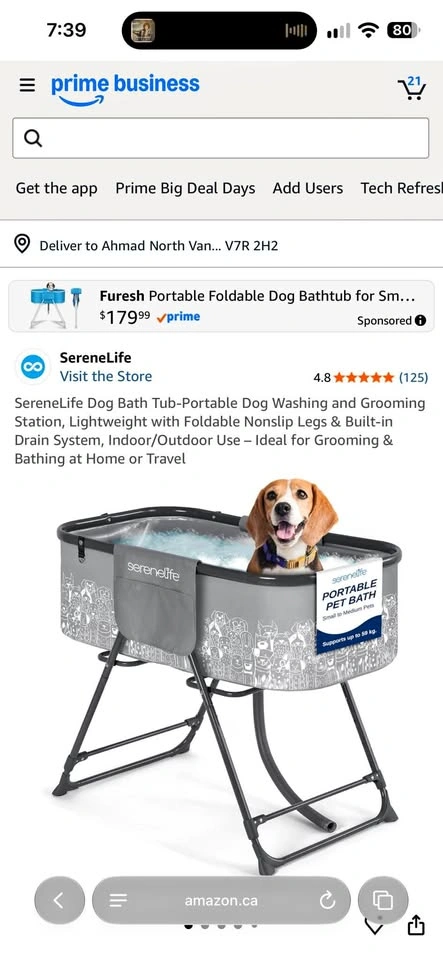 SereneLife Tub-Portable Dog Washing and Grooming Station