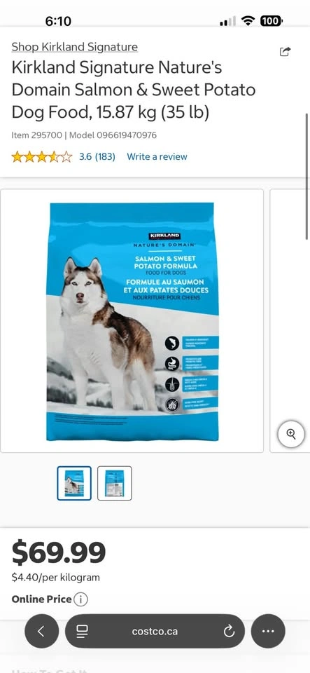 Kirkland Dog Food 15.8kg (35 lb) - Brand New (exp 15 JUN 2027) - photo 2
