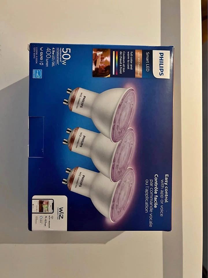 Philips WiZ GU10 White & Colour Smart LED Bulbs - BNIB