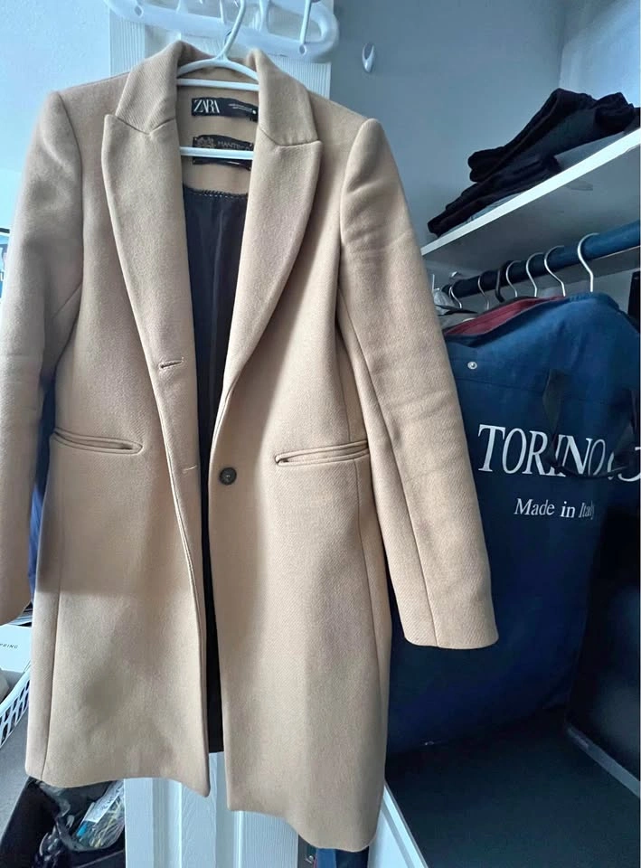 Women’s Zara Cream Tan Manteco Coat