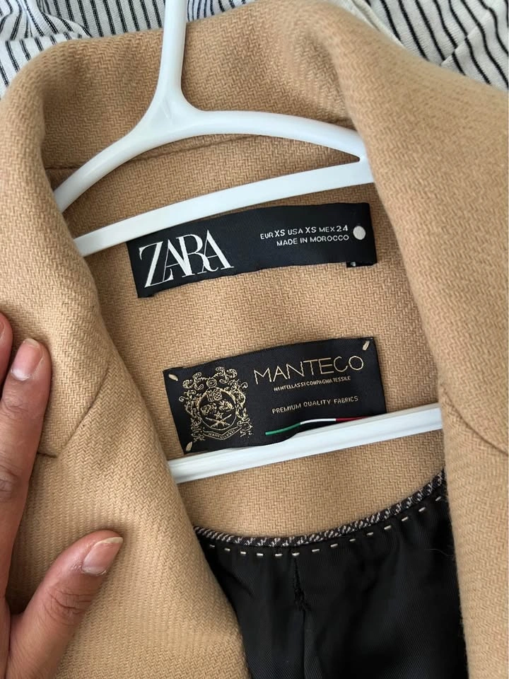 Women’s Zara Cream Tan Manteco Coat - photo 2