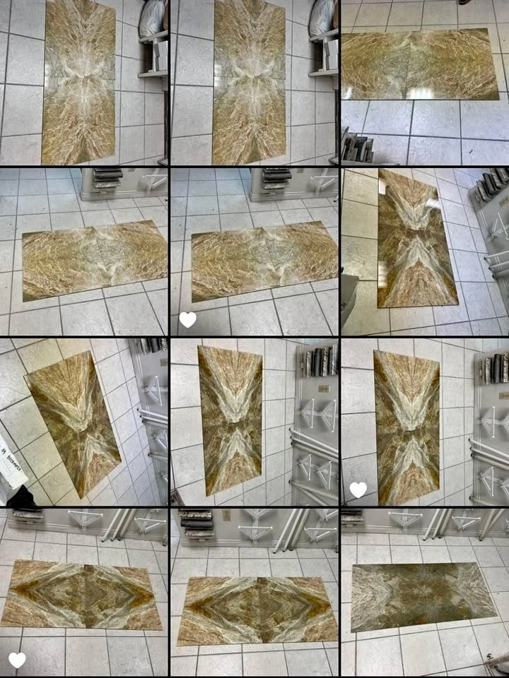 Matching designer stone tiles - 3 different patterned set of 4