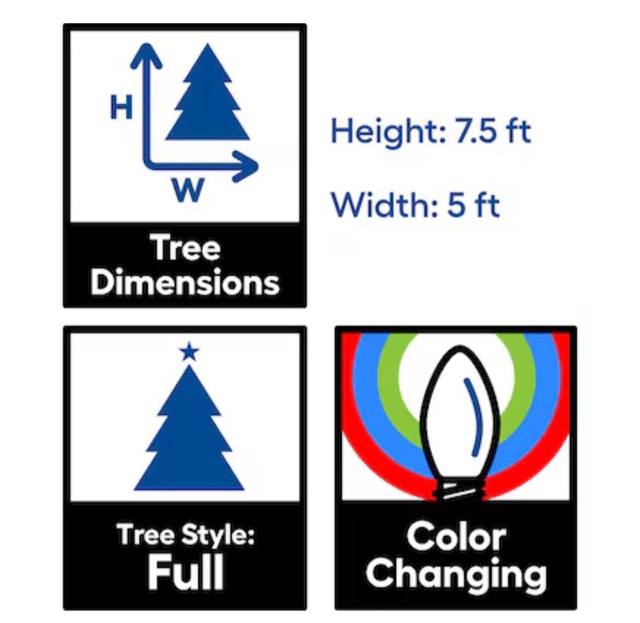 Large GE 7.5 ft Just Cut Aspen Fir Pre-Lit LED Christmas Tree - photo 4