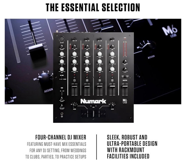 Numark M6 USB Professional 4-channel DJ Audio Mixer - photo 3