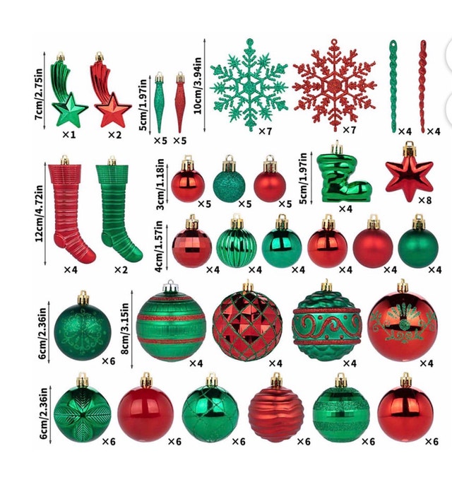 Brand New GIRLIBER 150 Piece Christmas Tree Festive Ornament Set - photo 3