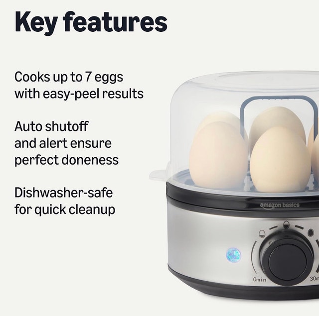 Brand New Basics 7-Egg Hard Boiled Egg Cooker Steamer - photo 2