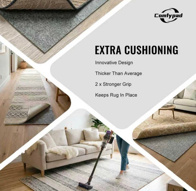 Brand New Comfypad Thick Felt Non-Slip Rug Pad 6x9 Ft - photo 4