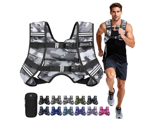 Brand New Bagail Weighted Exercise Vest - 25 LBS Camouflage