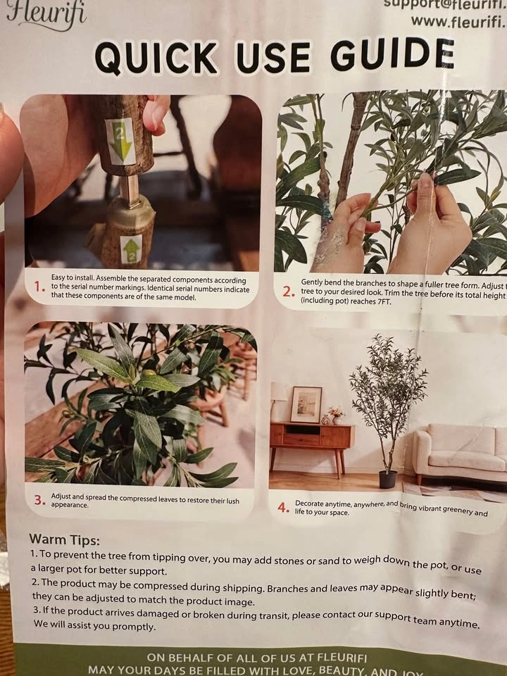 Fleurifi 6 ft Artificial Olive Tree - New - photo 4