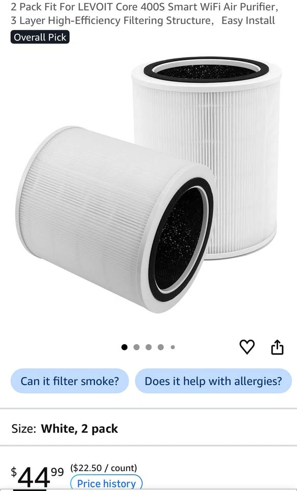 Replacement Filter for LEVOIT Core 400S-P Air Purifier - photo 2