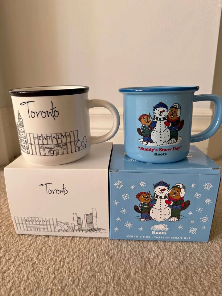 Eataly Toronto and Roots Buddy's Snow Day Ceramic Mugs