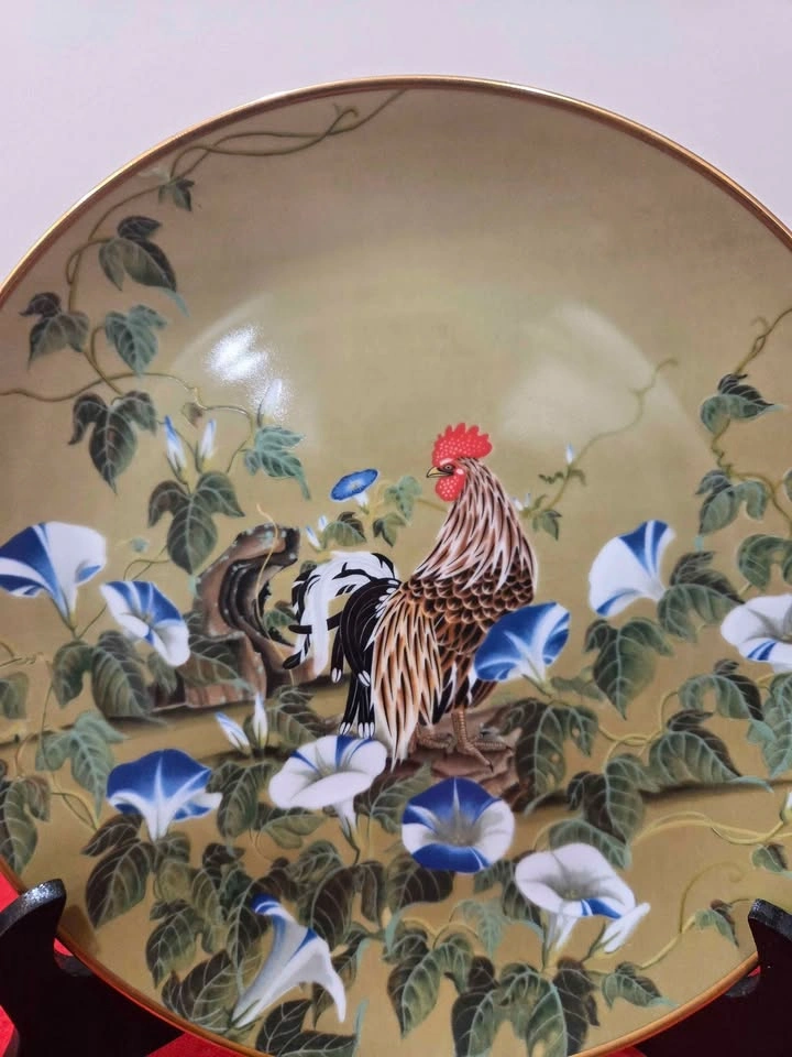 Vintage 1979 Franklin Mint Rooster & Morning Glory Plate - photo 2