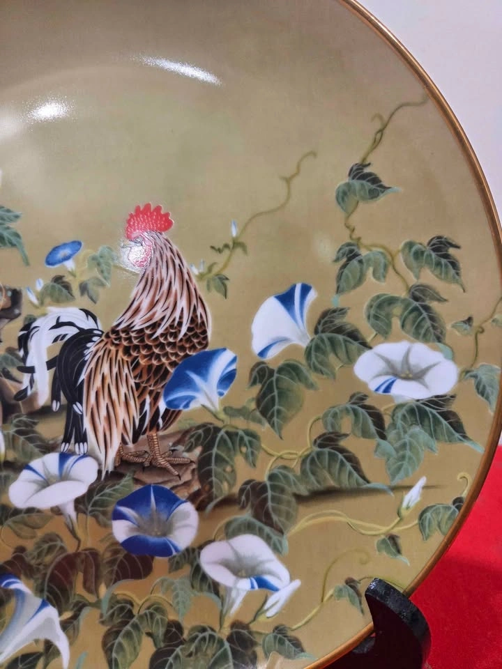 Vintage 1979 Franklin Mint Rooster & Morning Glory Plate - photo 4
