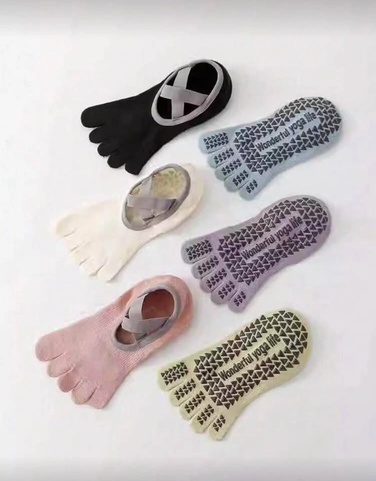 Non-Slip Five-Toe Yoga Socks 2 pairs - White & Pink (size 36-39) - photo 2