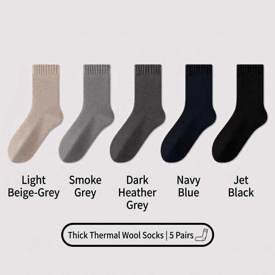 Men Extra Thick Wool Socks - 5 Pairs - photo 2