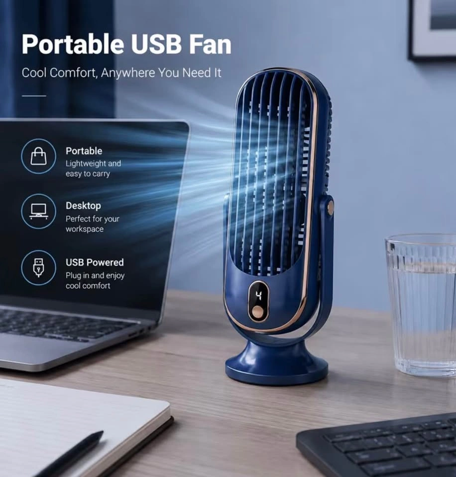 Portable USB Desktop Fan (White color) - photo 4