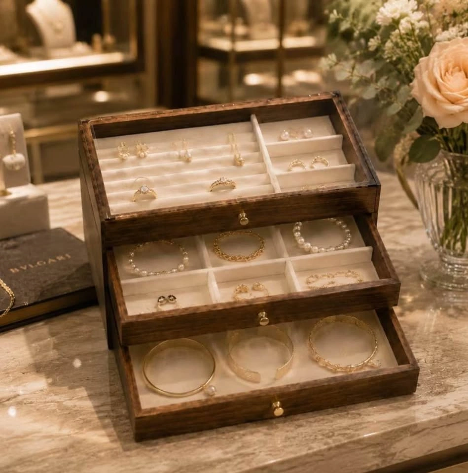 3-Tier Jewelry Storage Box with Multi-Drawer - photo 2