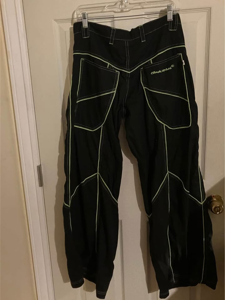 Neon green punk style pants - photo 3