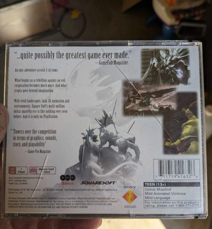 Final Fantasy 7 VII PS1 CIB Black Label Sony PlayStation 1 - photo 2