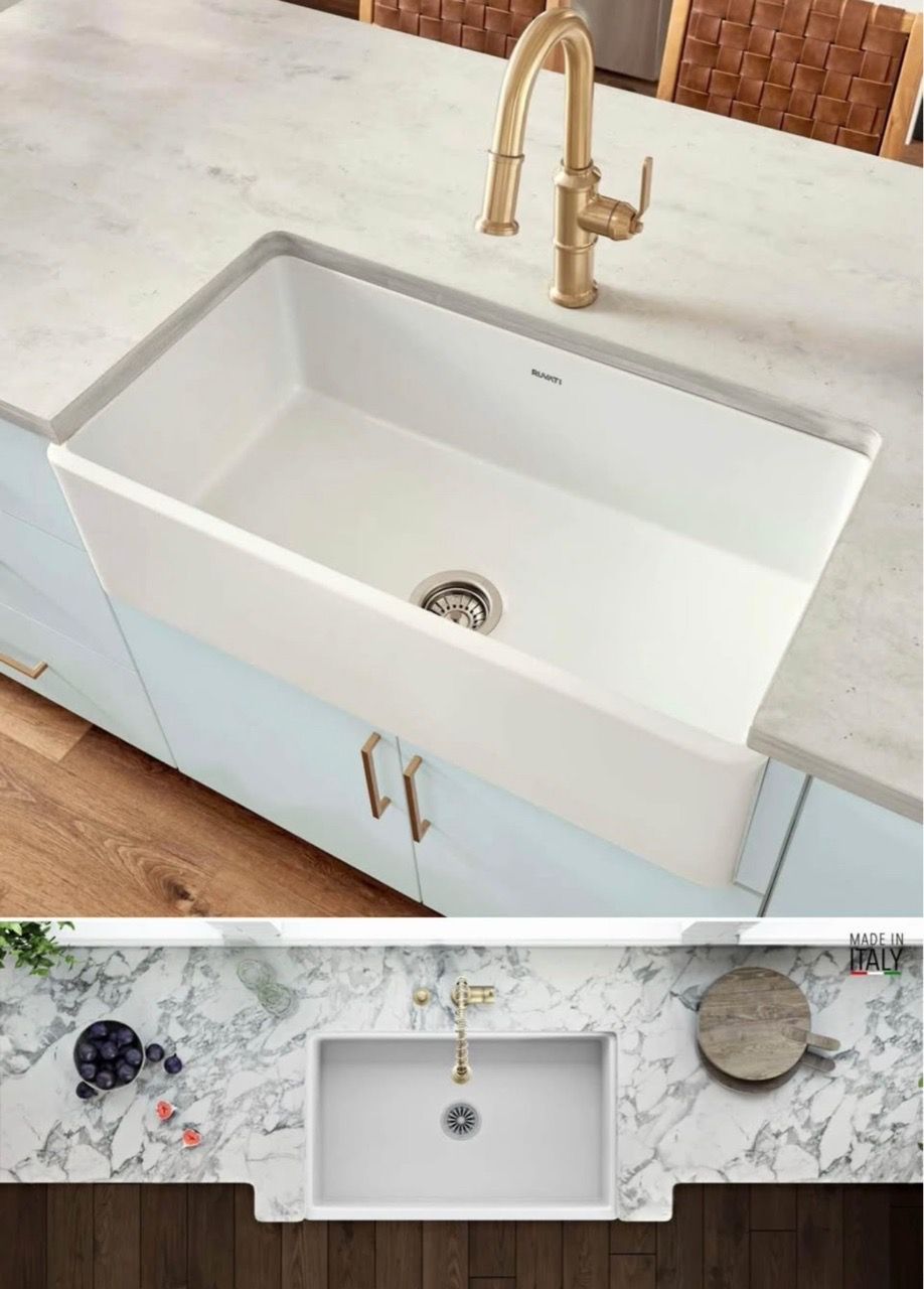 30 x 20 inch Fireclay Reversible Farmhouse Kitchen Sink