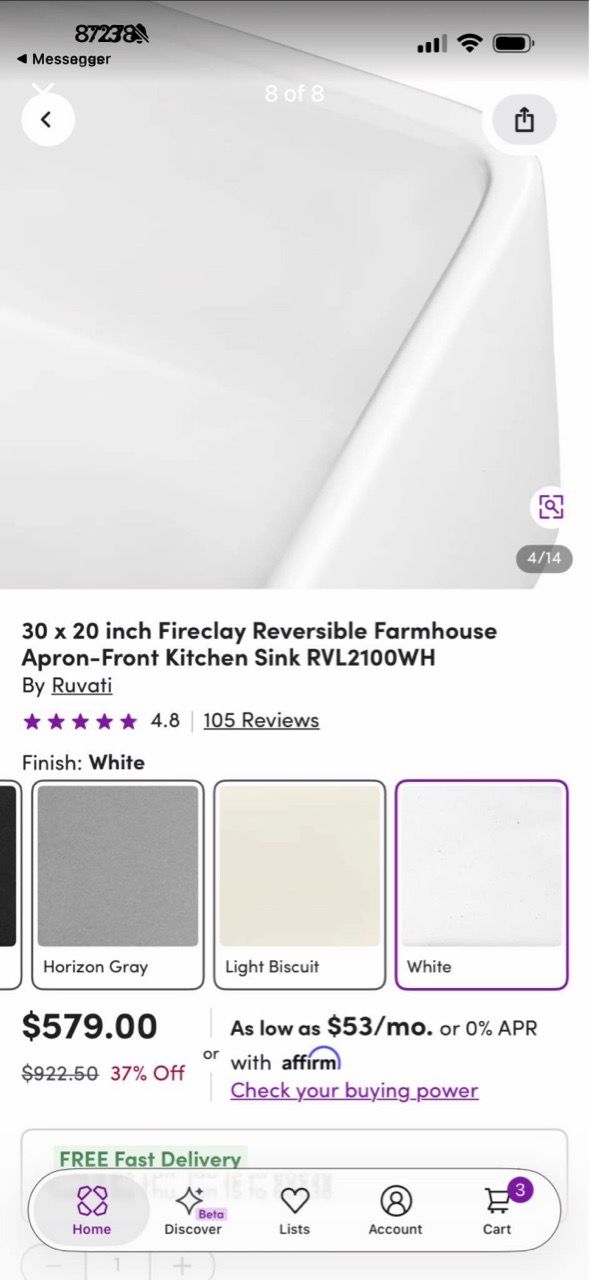 30 x 20 inch Fireclay Reversible Farmhouse Kitchen Sink - photo 3