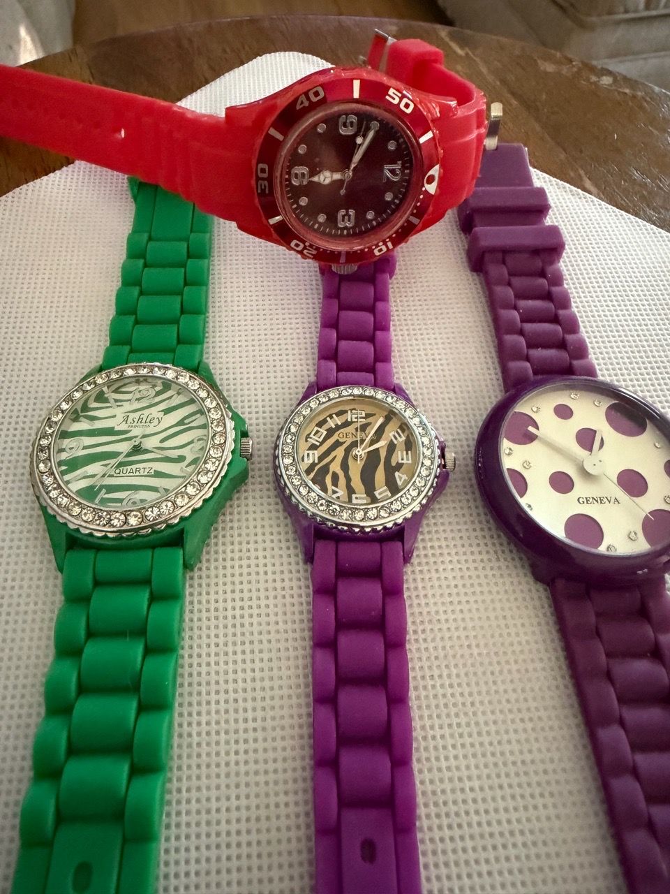 Lot of 4 Colorful Fashion Watches new battery