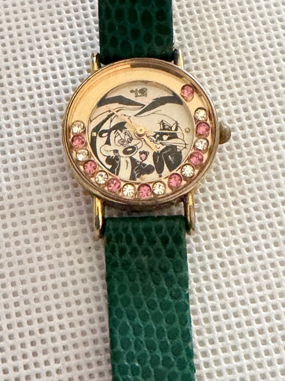 Looney Tunes Character Watch Green Leather Band