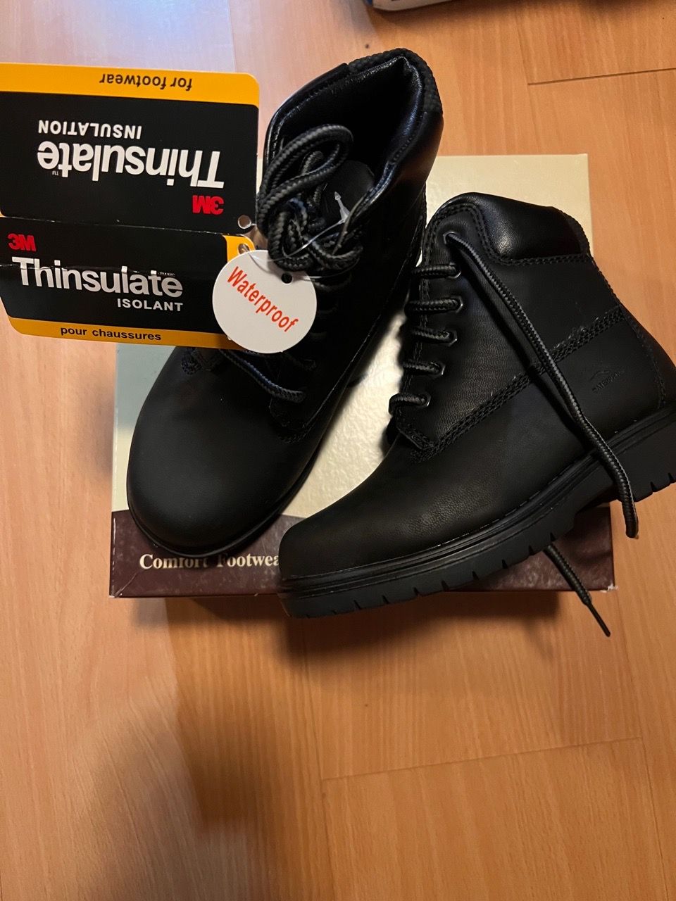 Black Waterproof Boots with Thinsulate Insulation size 12