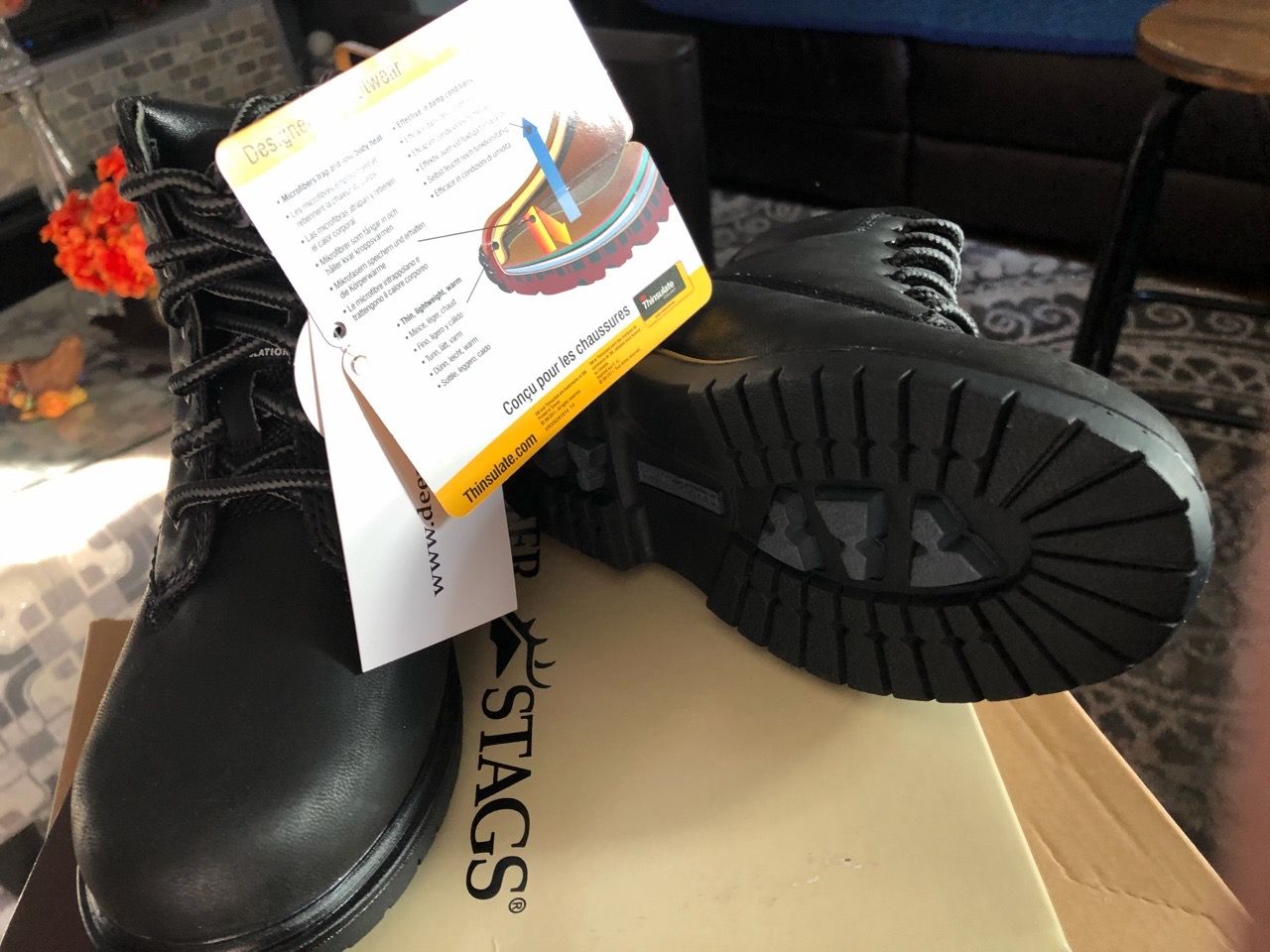 Black Waterproof Boots with Thinsulate Insulation size 12 - photo 4