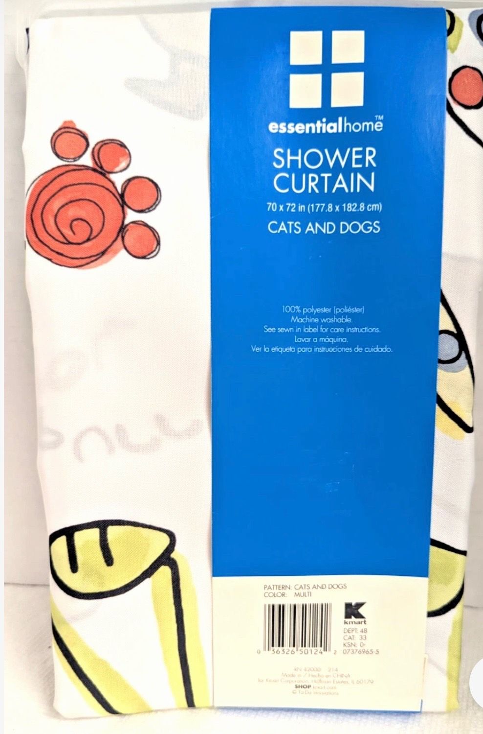 Essential Home Cats and Dogs Fabric Shower Curtain - photo 4