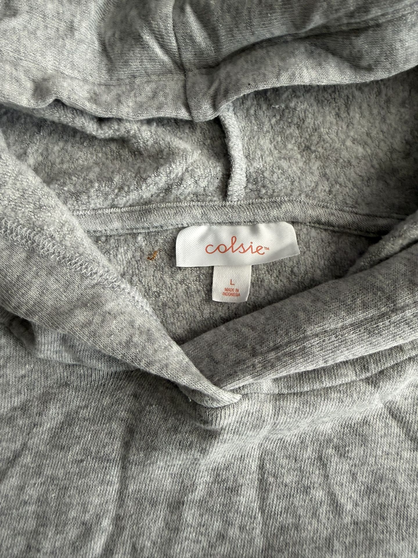 Colsie Gray Hoodie Sweatshirt Size L - photo 3