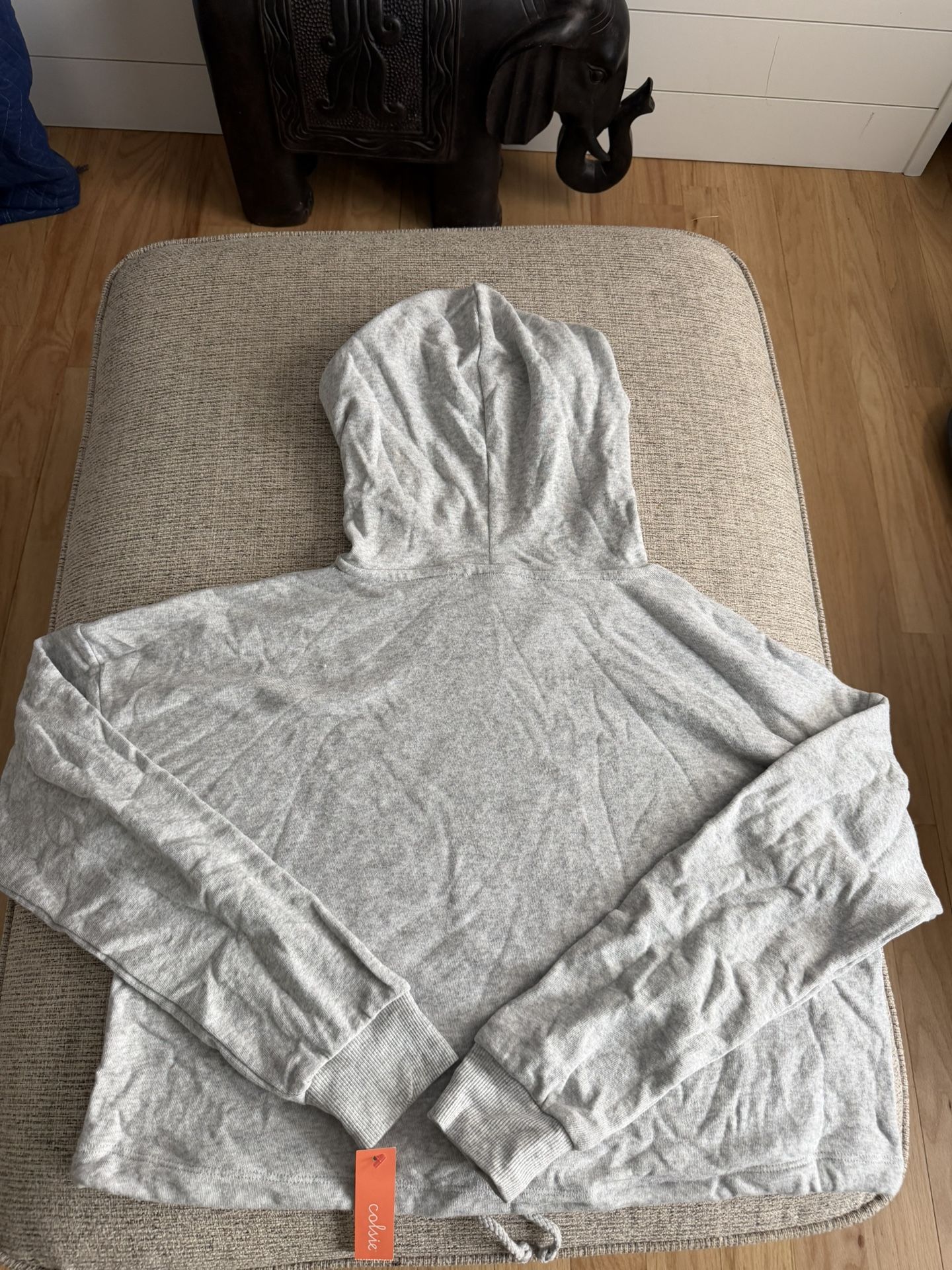 Colsie Gray Hoodie Sweatshirt Size L - photo 5