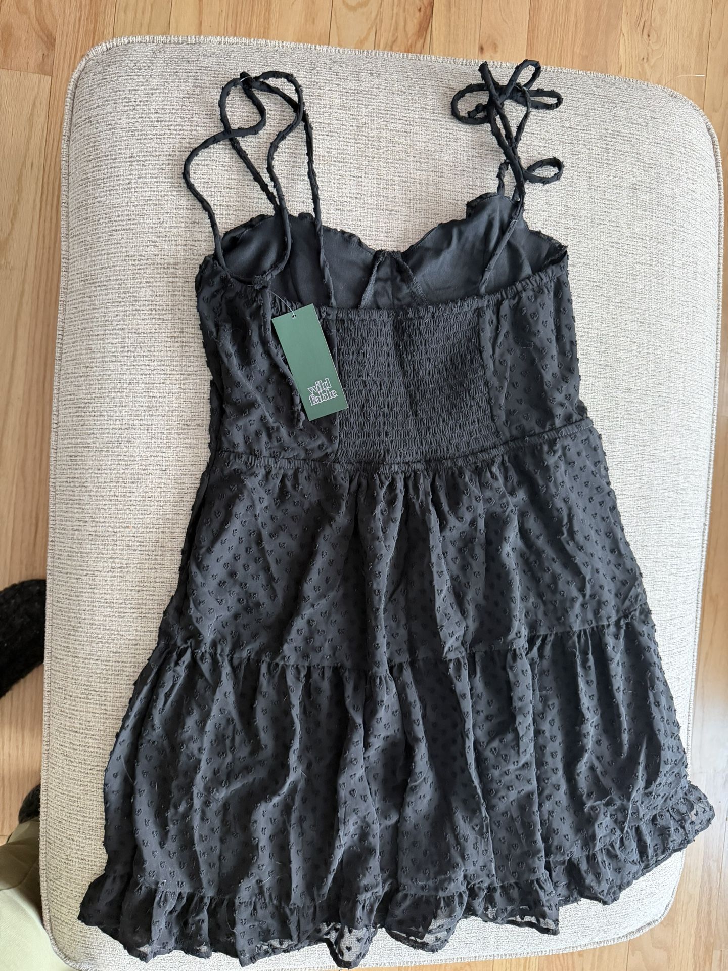 Wild Fable Black Textured Mini Dress Size M - photo 5
