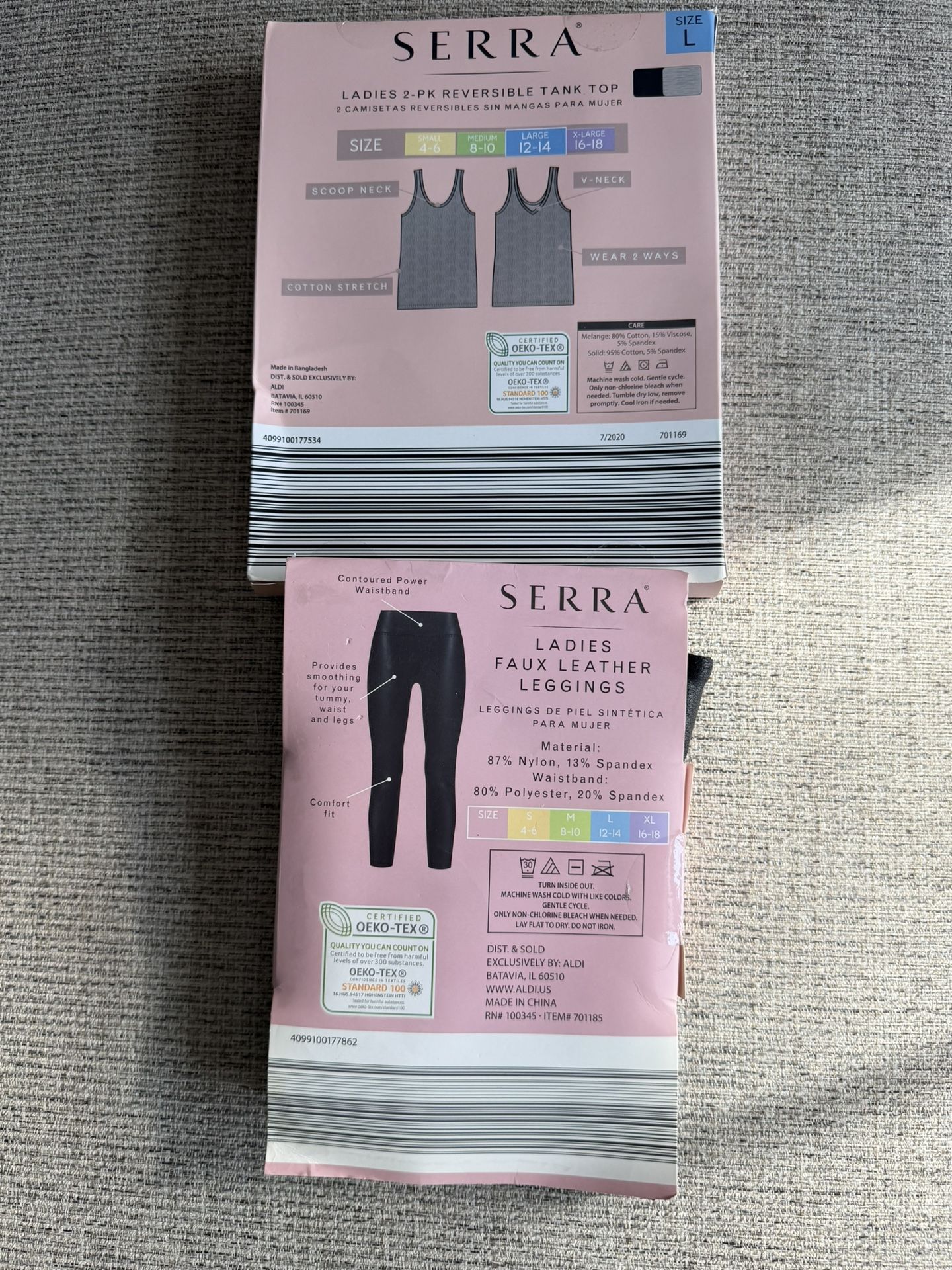 Serra Ladies Faux Leather Leggings and 2-Pack Tank Tops - Size L - photo 2